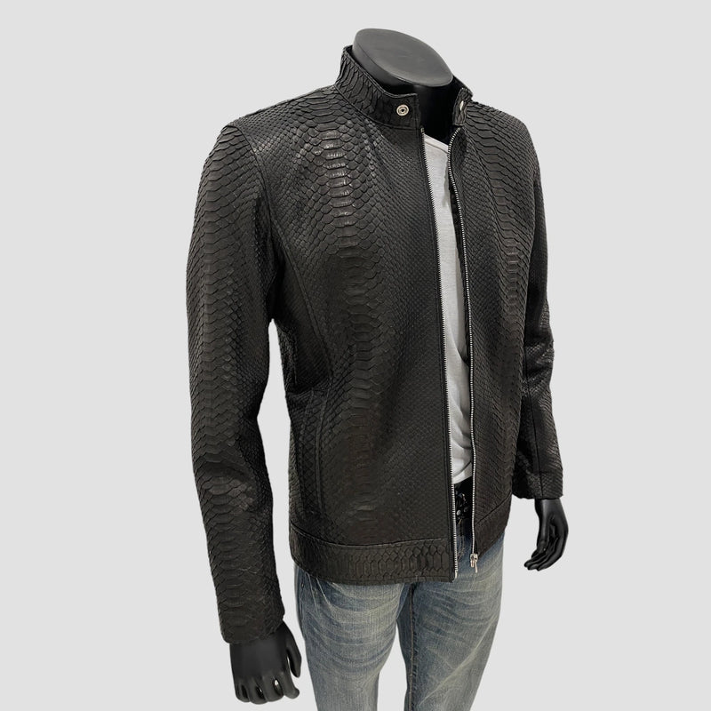 Python leather jacket