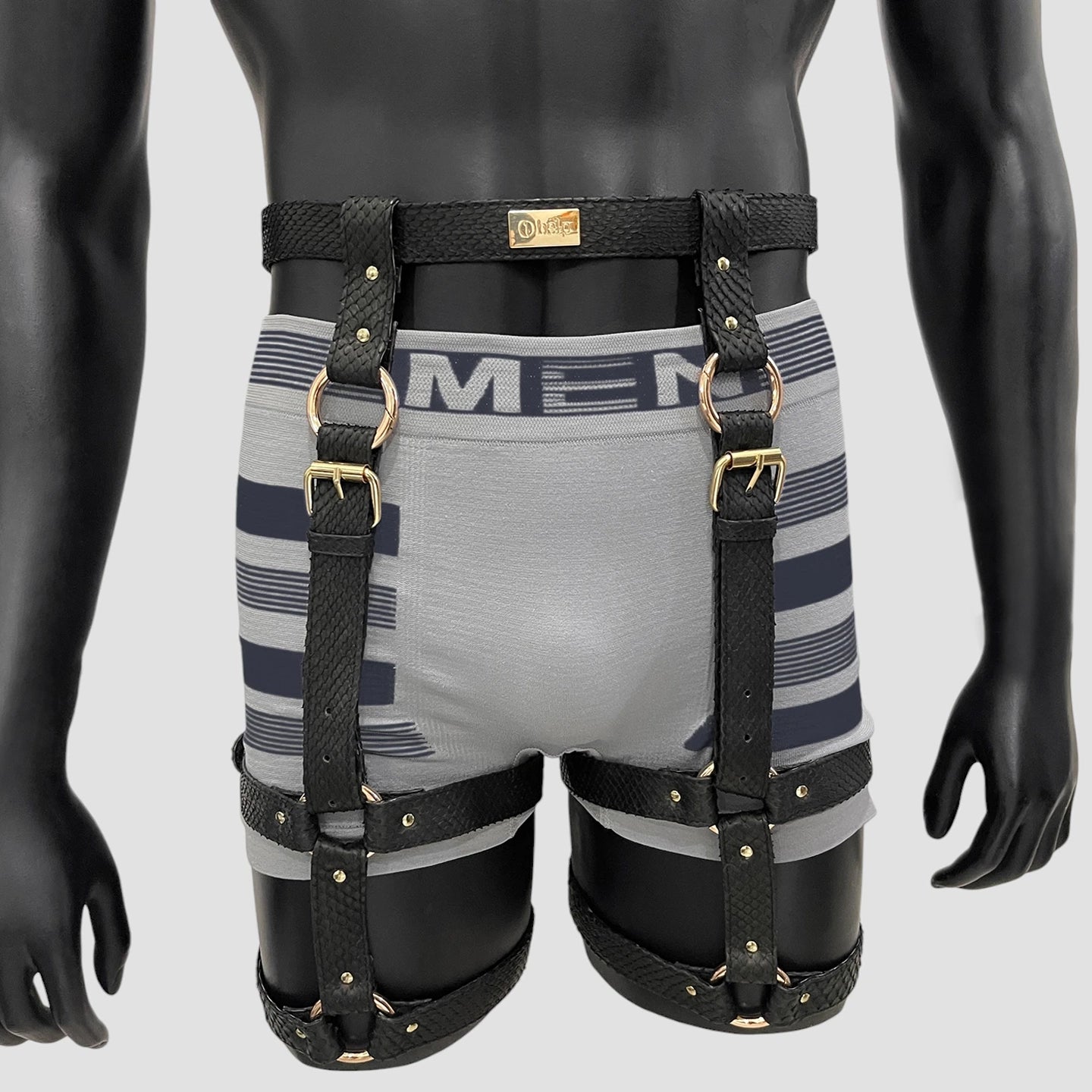 Python leather legs harness