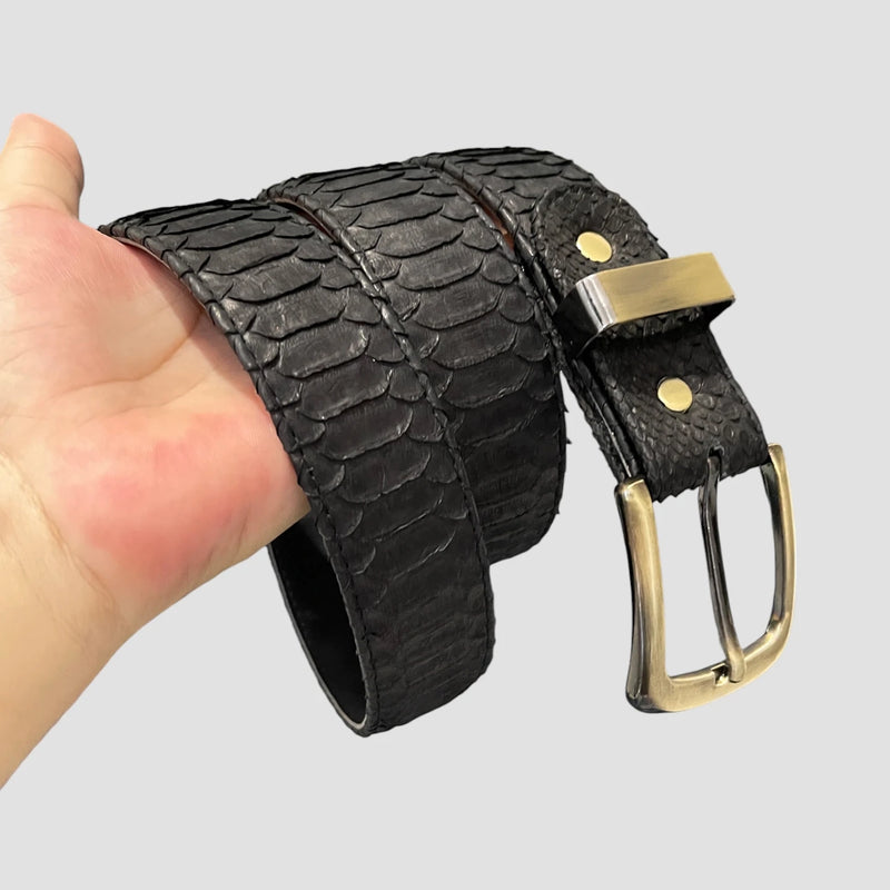 Python leather belt