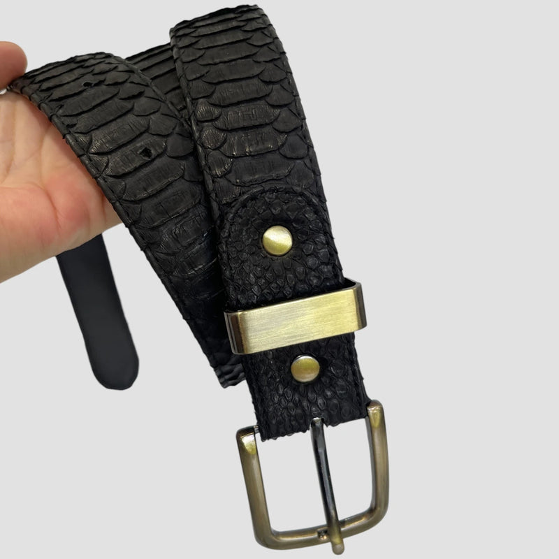 Python leather belt