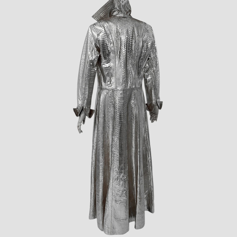 Python leather coat