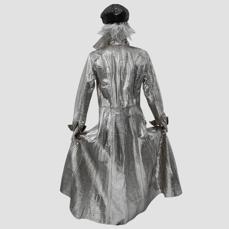 Python leather coat