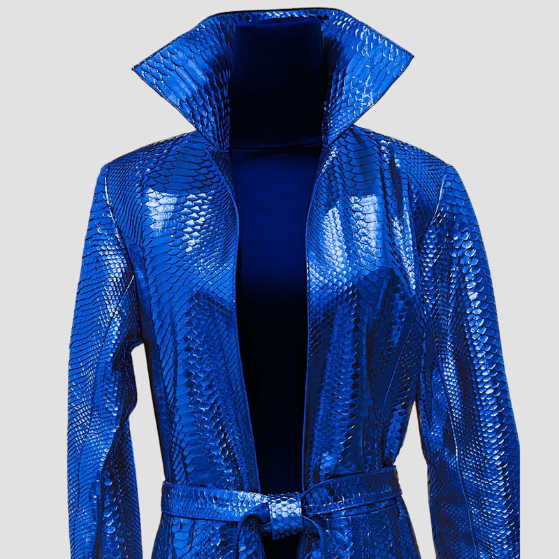 Python leather coat