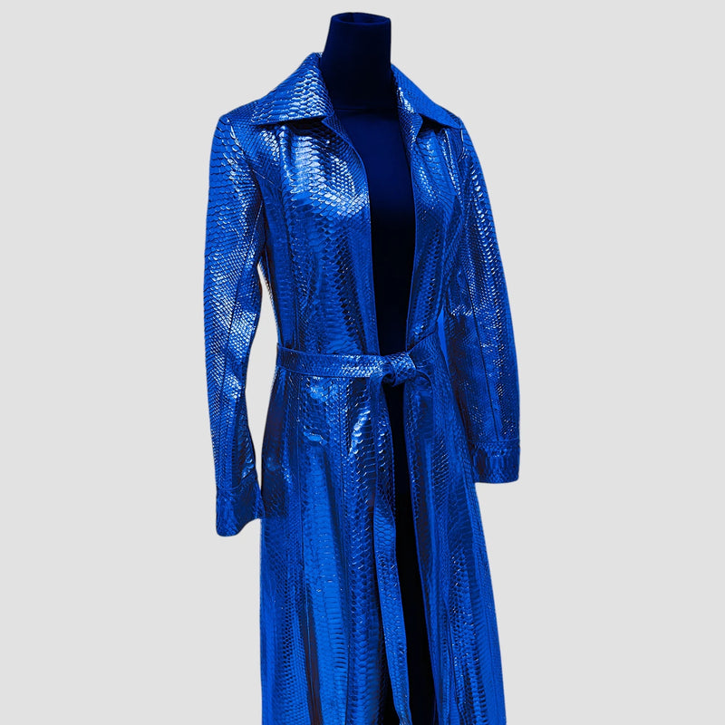 Python leather coat