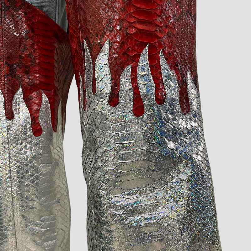 Python leather chaps pants