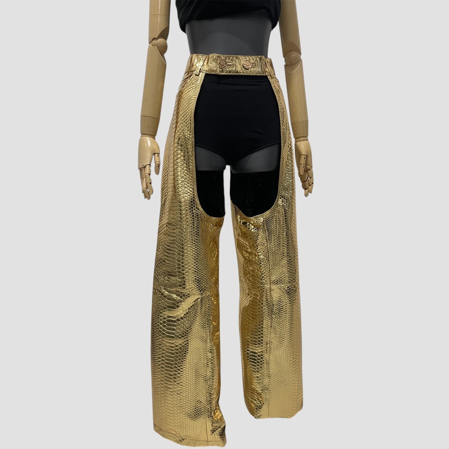 Python leather chaps pants