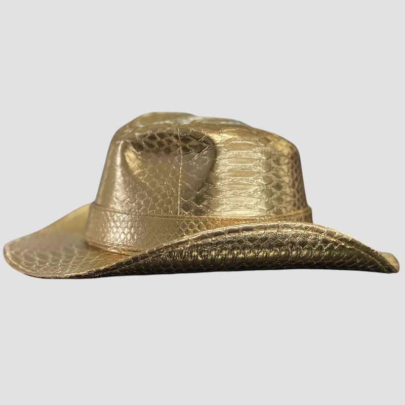 Python leather cowboy hat