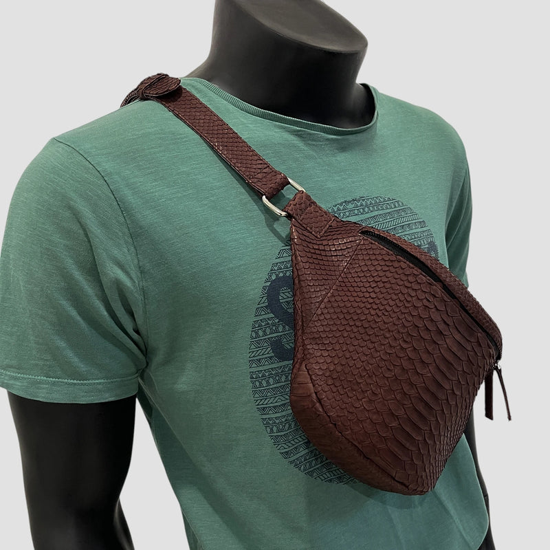 Python leather belt bag