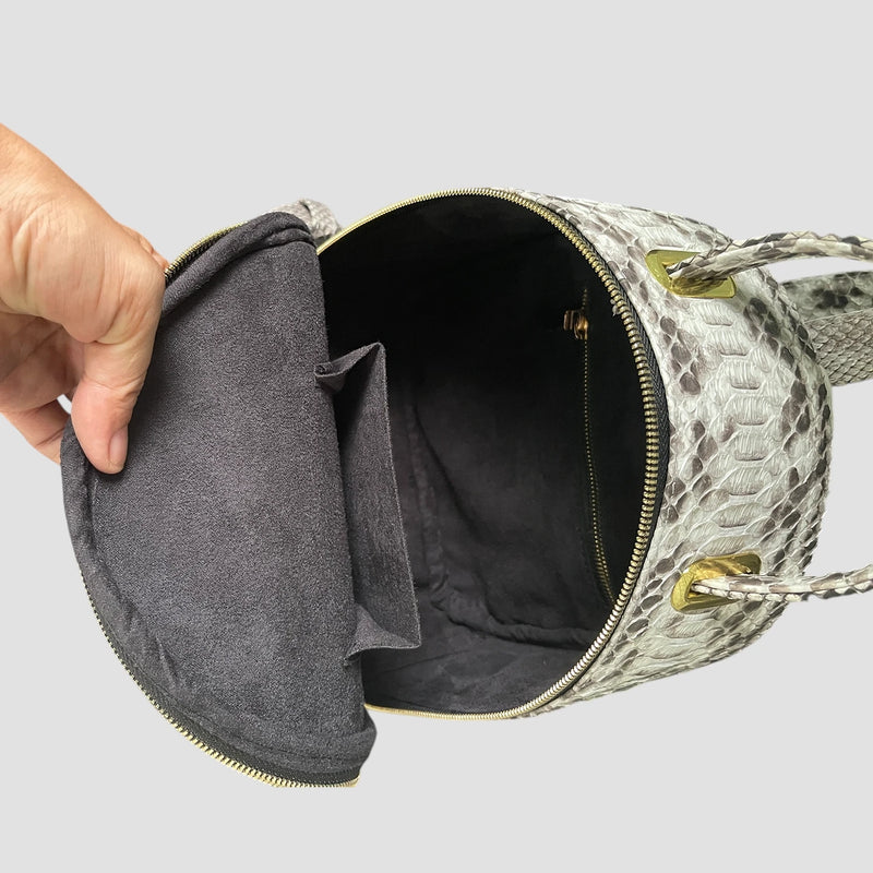 Python leather backpack