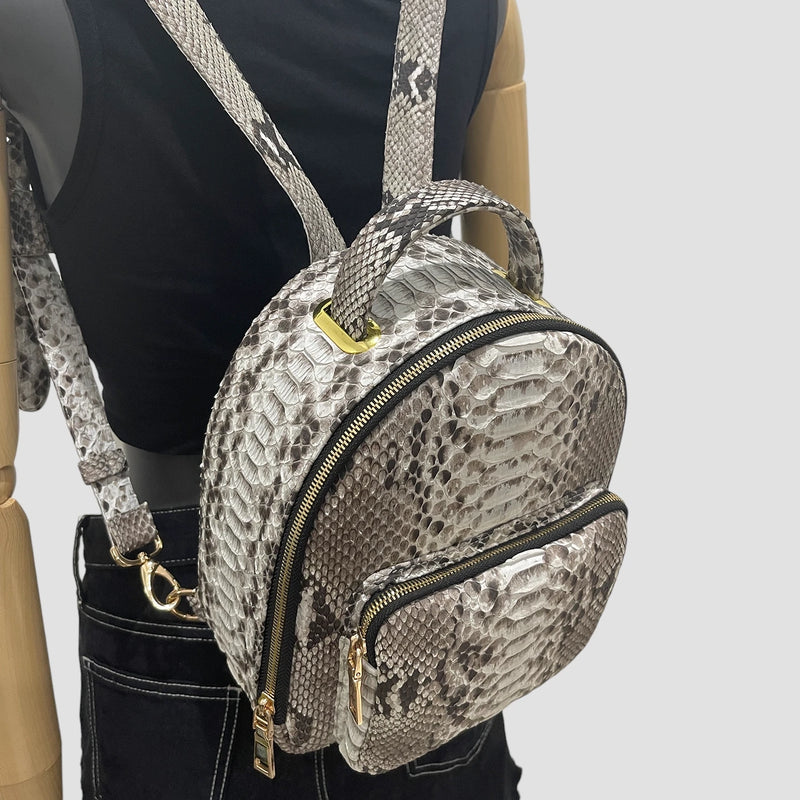 Python leather backpack