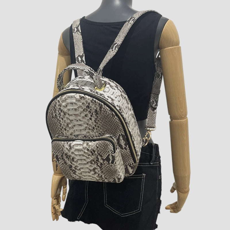 Python leather backpack