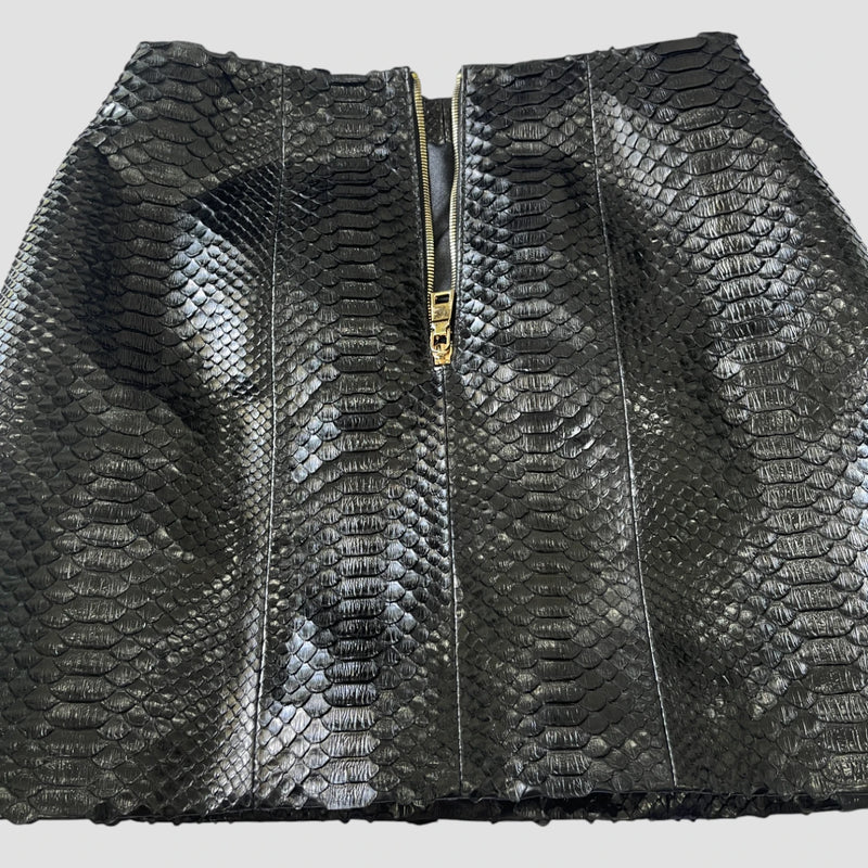 Python leather skirt