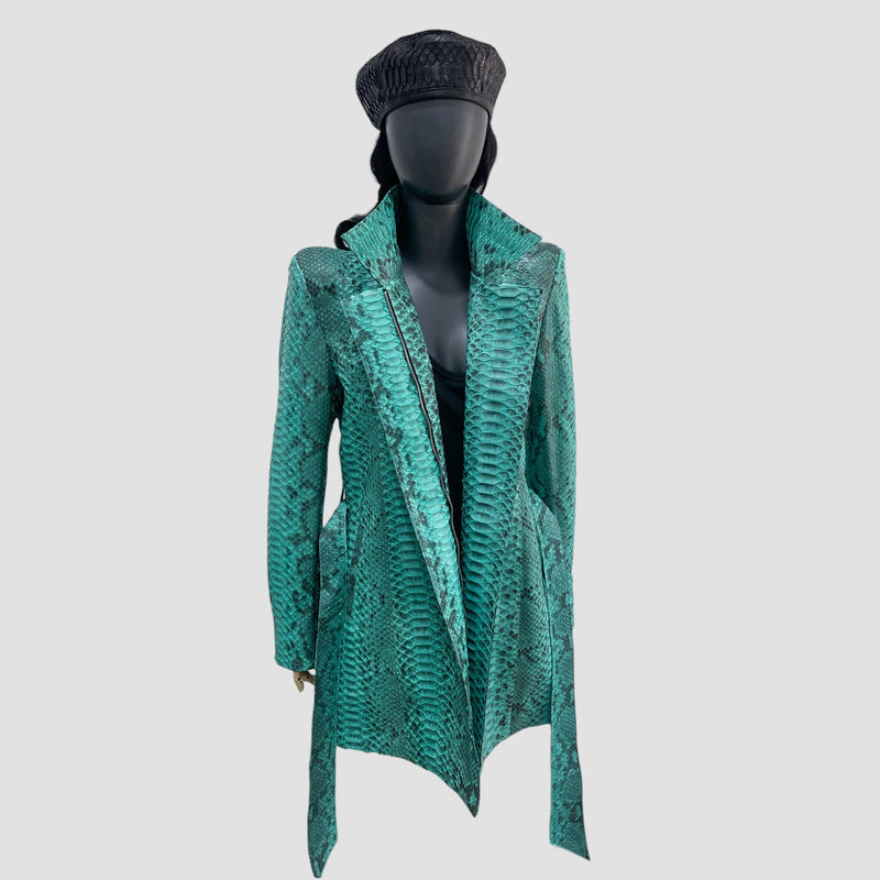 Python leather coat