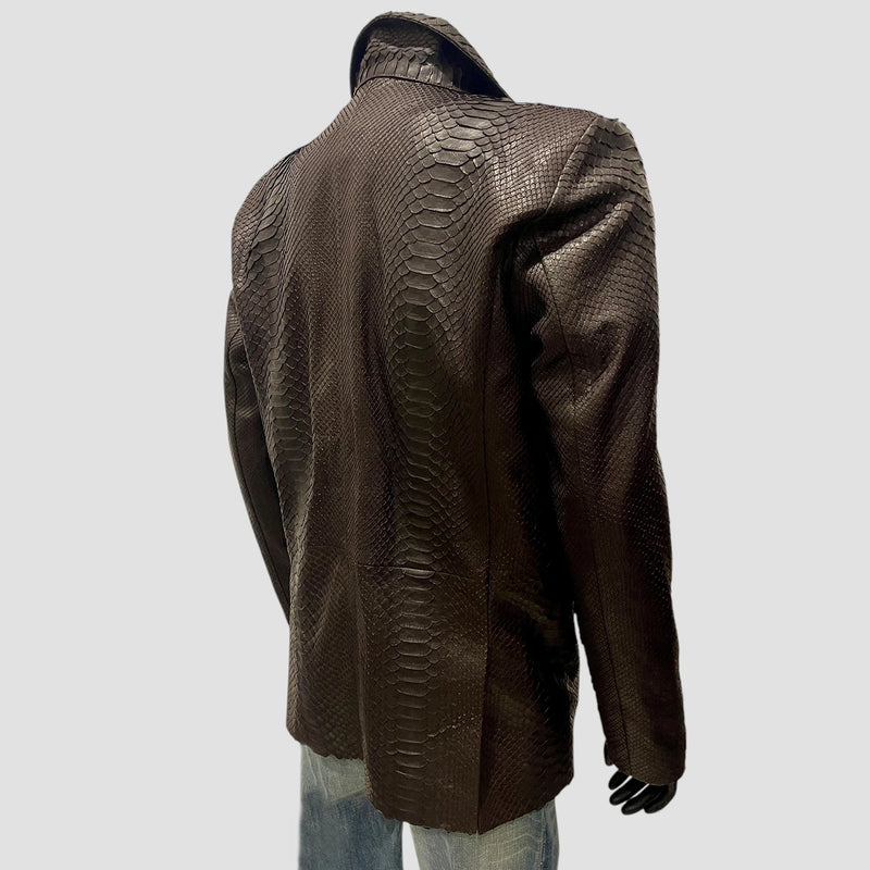 Python leather blazer jacket