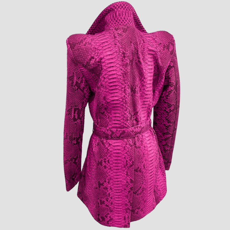 Python leather coat