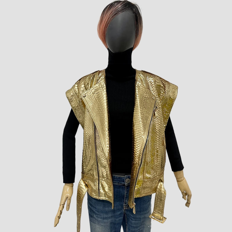 Python leather vest