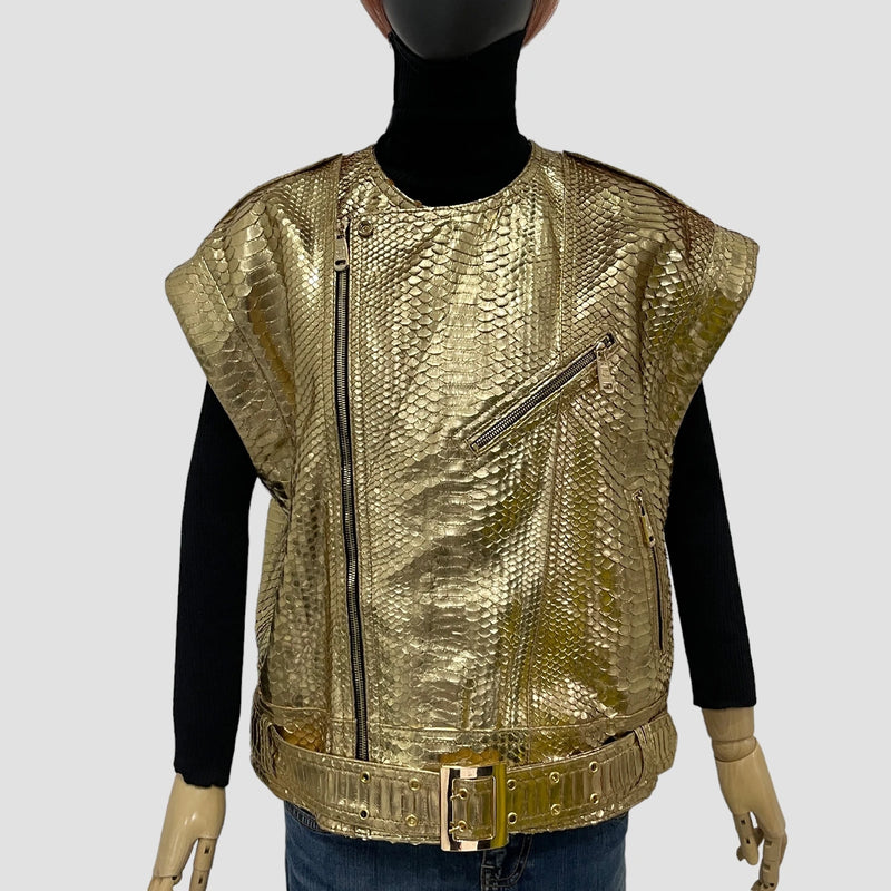 Python leather vest