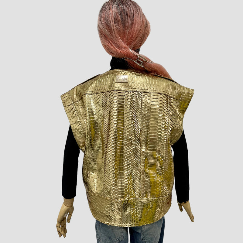 Python leather vest