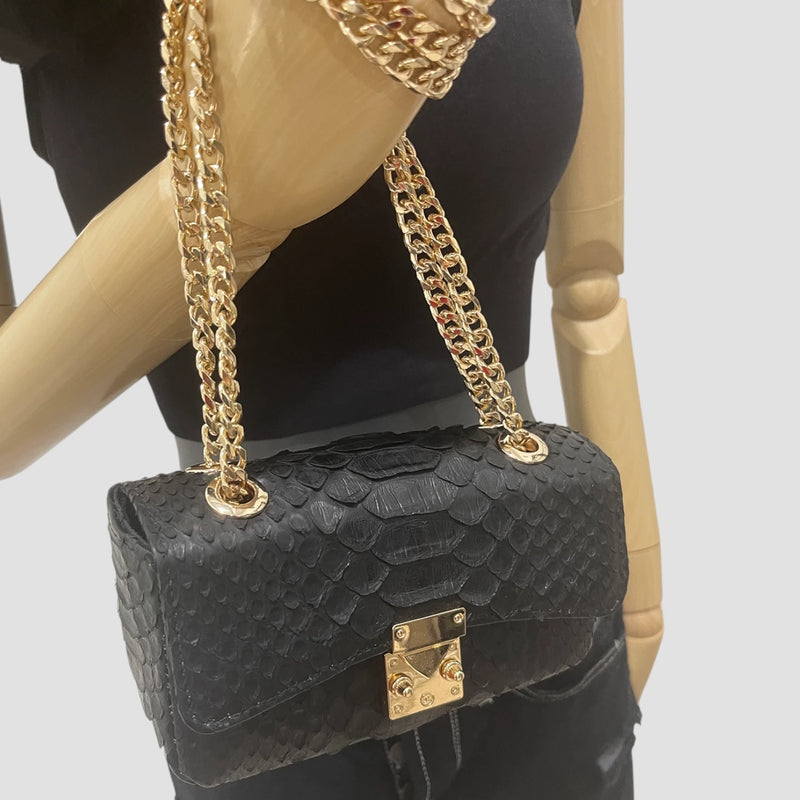 Python leather bag