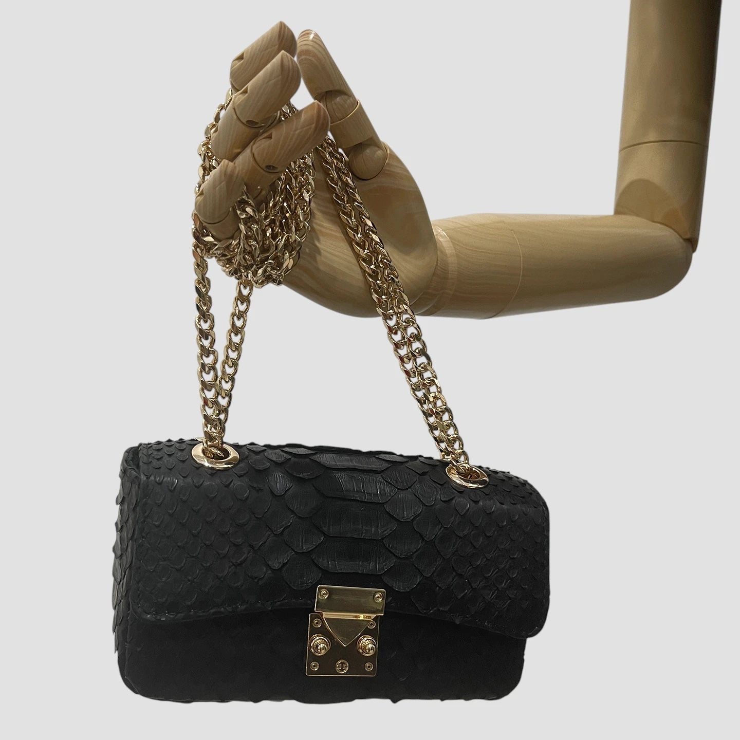 Python leather bag