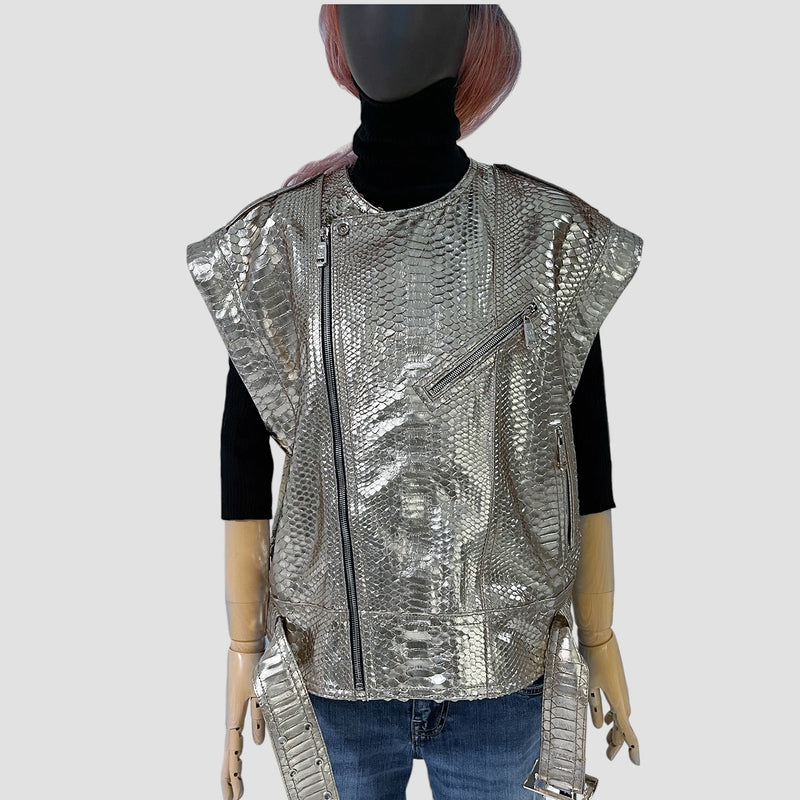 Python leather vest