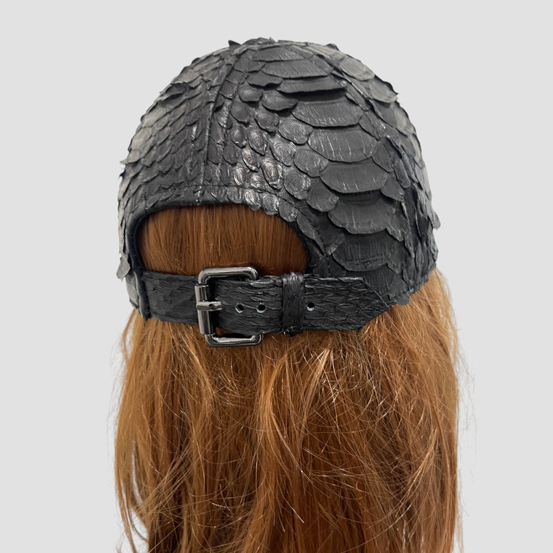 King python leather cap