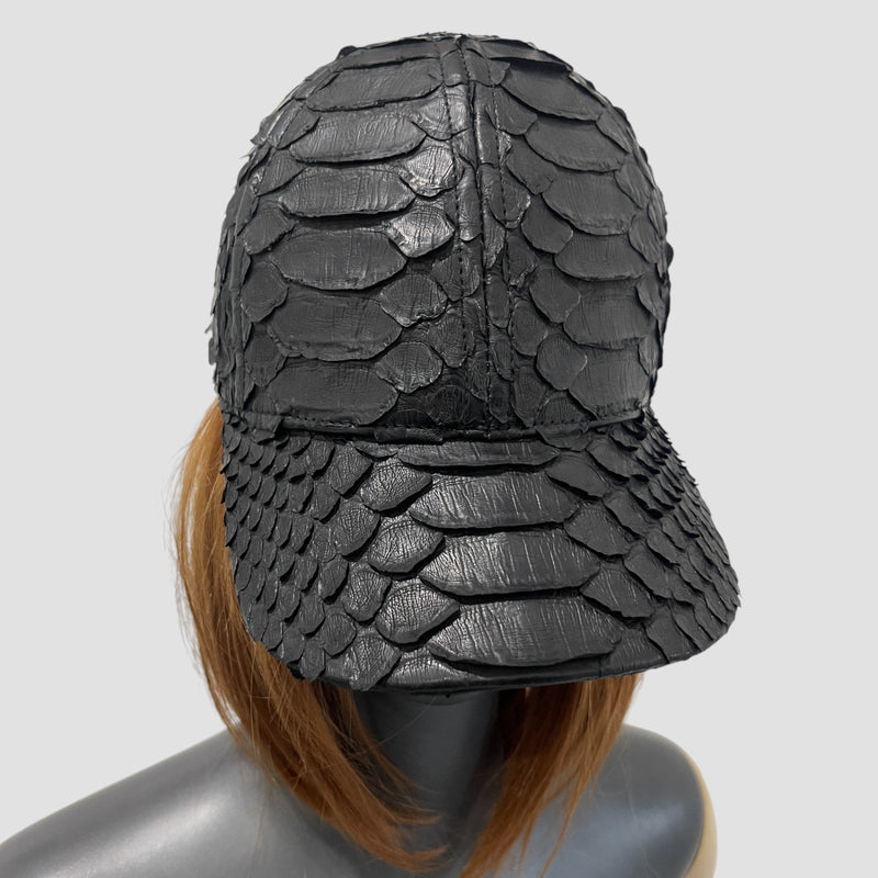 King python leather cap