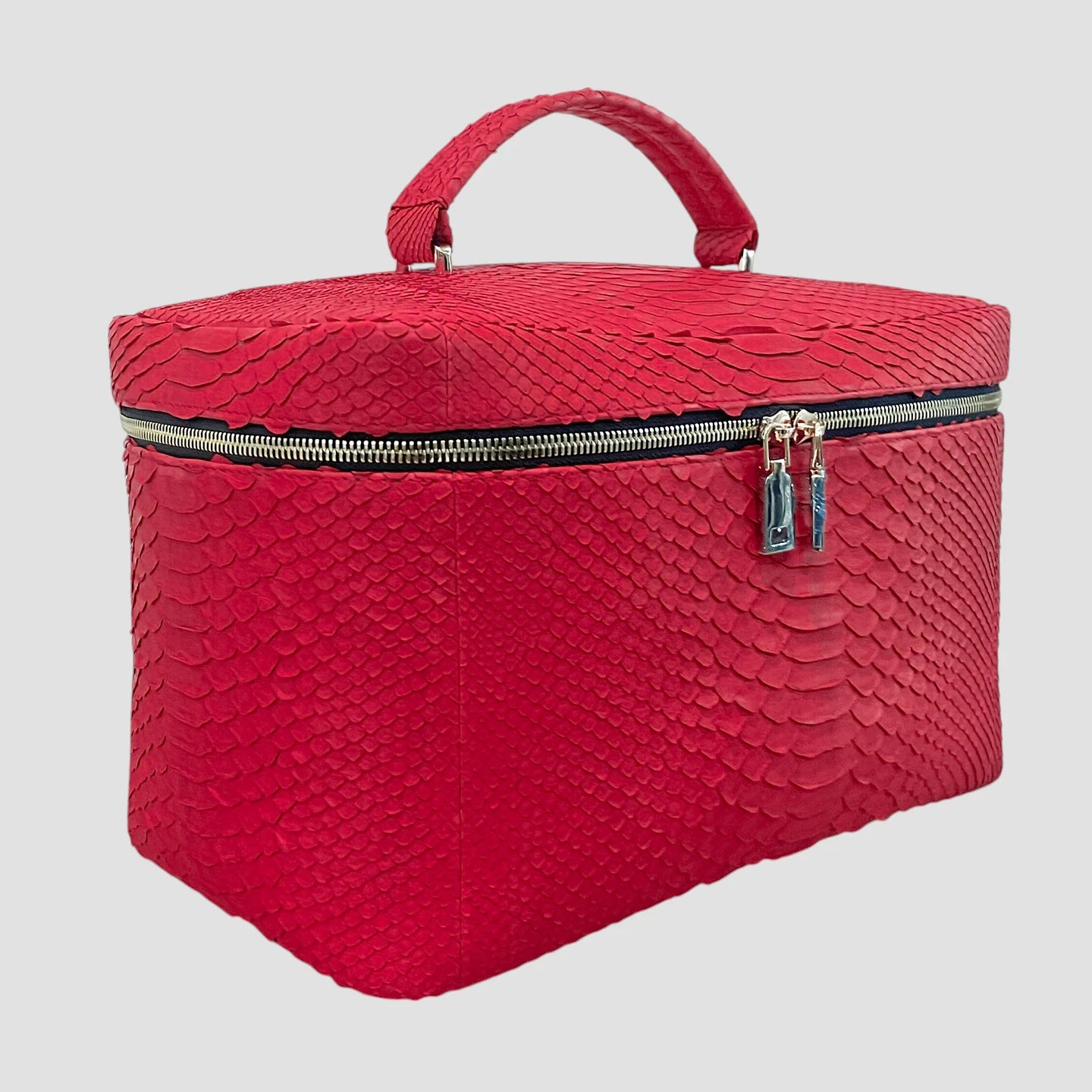 Python leather cosmetic bag