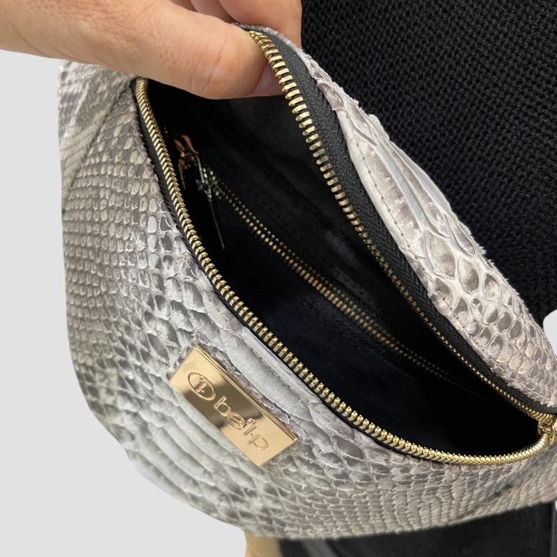 Python leather belt bag