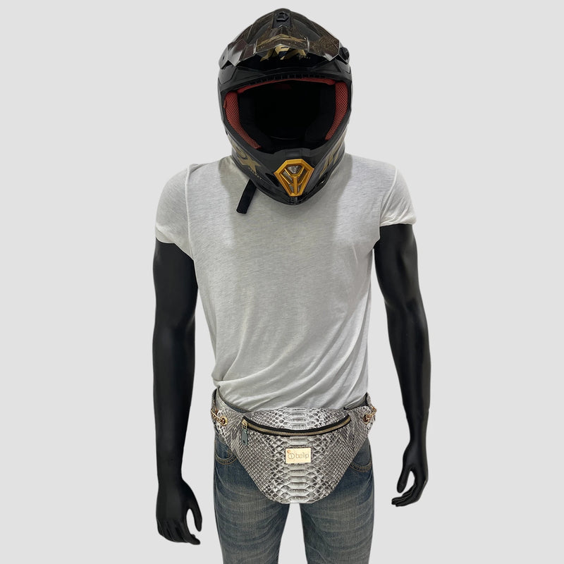 Python leather belt bag