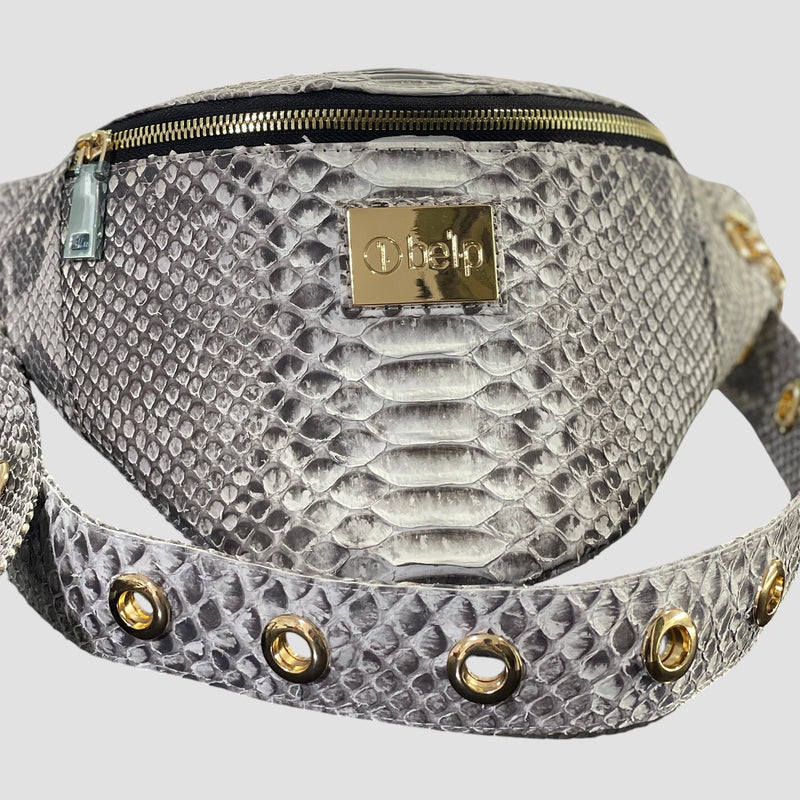 Python leather belt bag