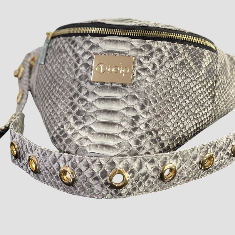 Python leather belt bag