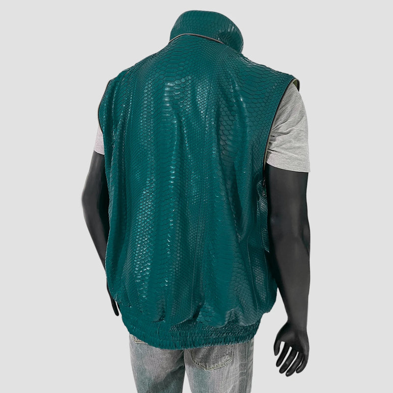 Python leather jacket vest