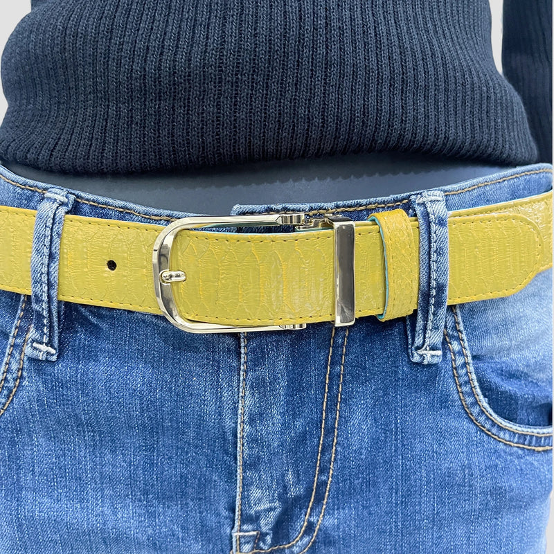Python leather belt