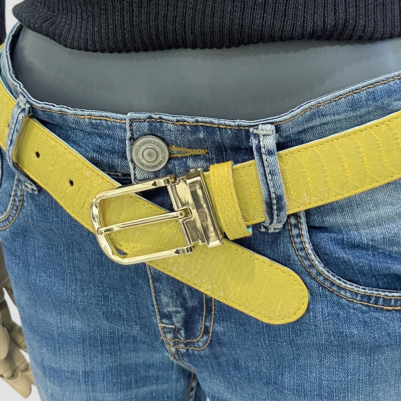 Python leather belt