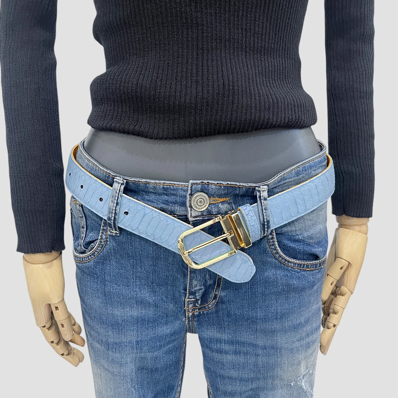 Python leather belt