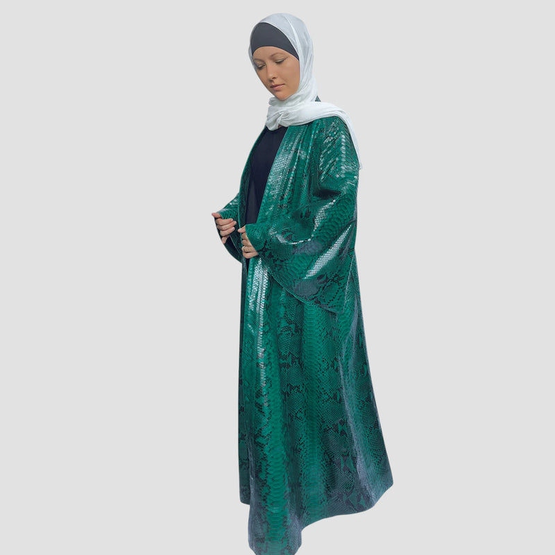 Python leather abaya