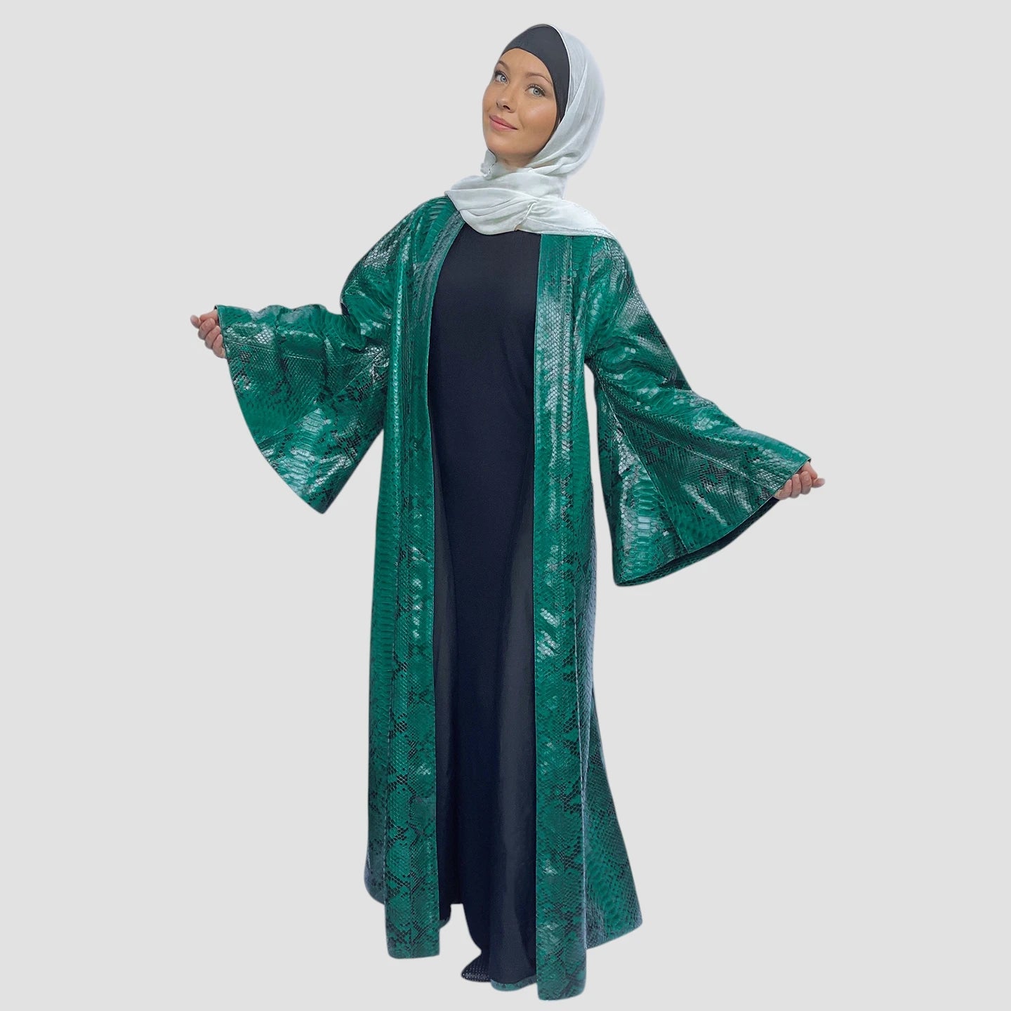 Python leather abaya