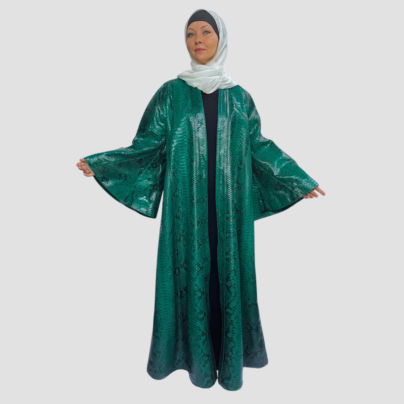 Python leather abaya