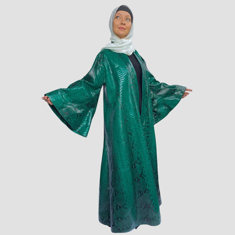Python leather abaya