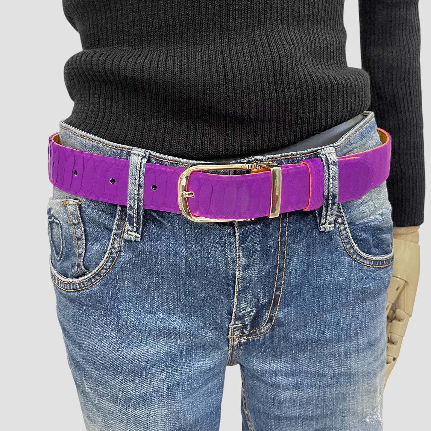 Python leather belt
