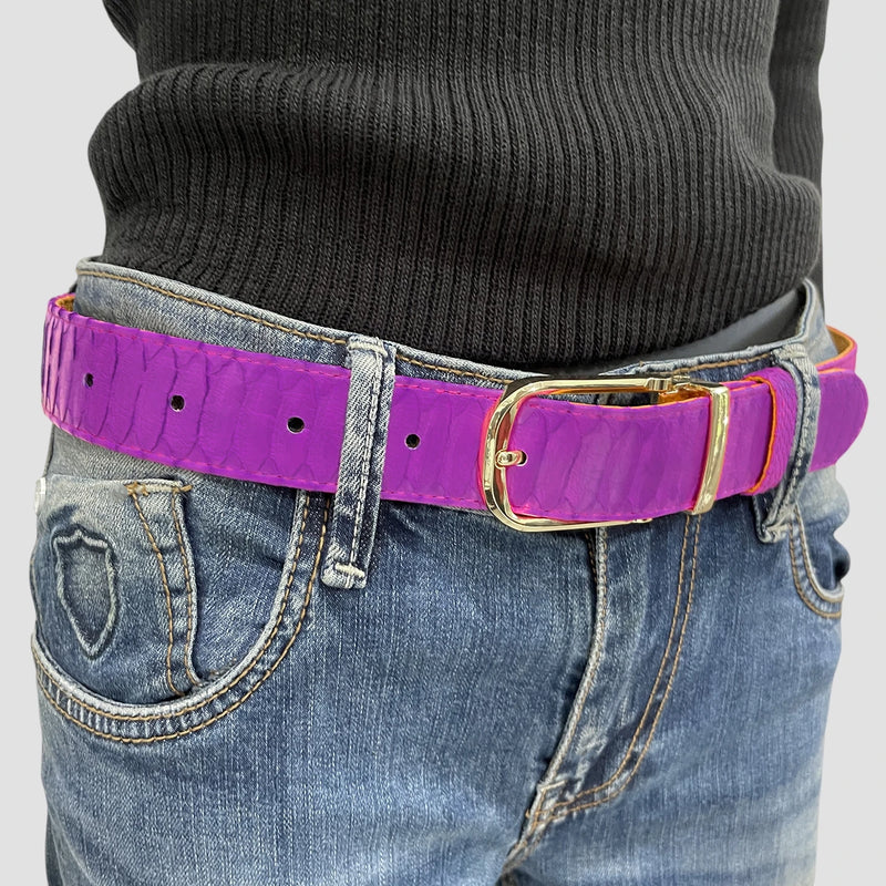 Python leather belt