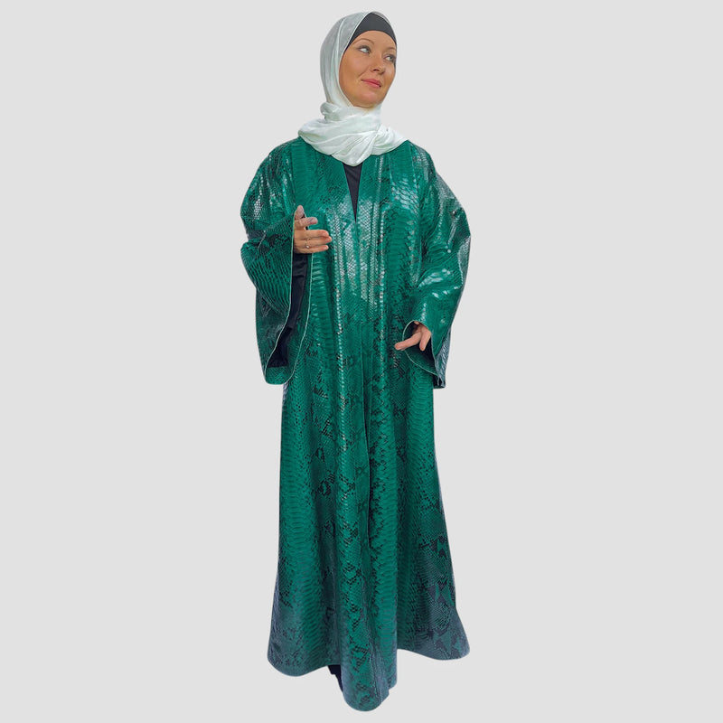 Python leather abaya