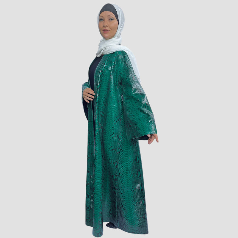 Python leather abaya
