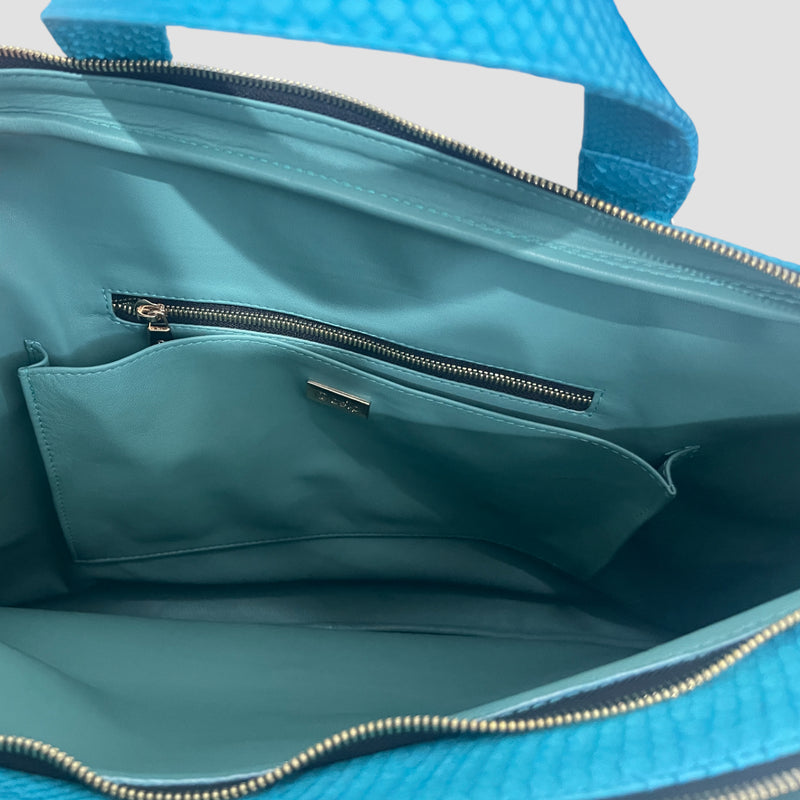 Python leather briefcase