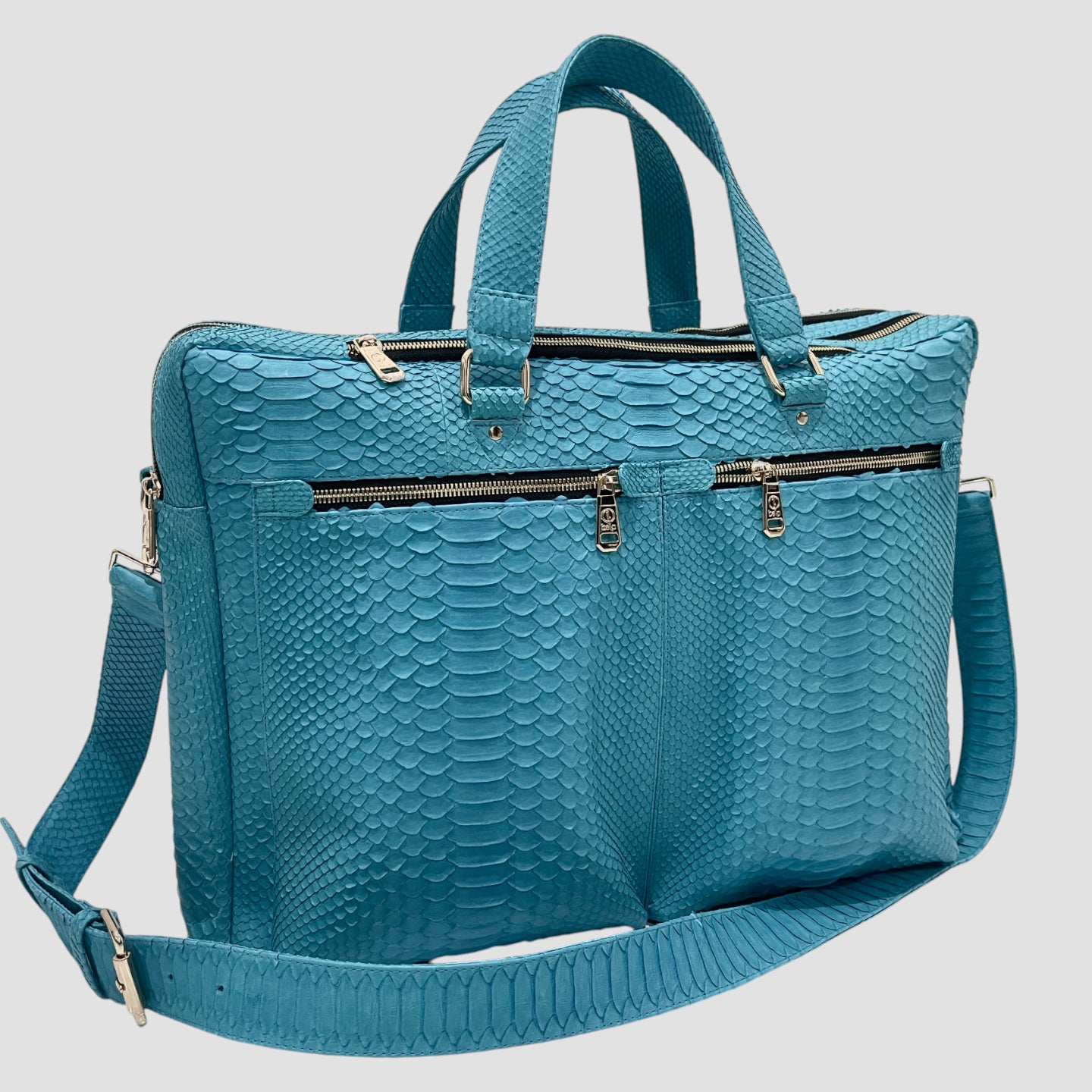 Python leather briefcase