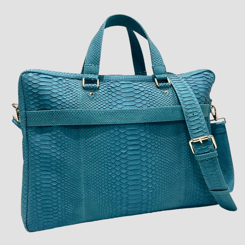 Python leather briefcase