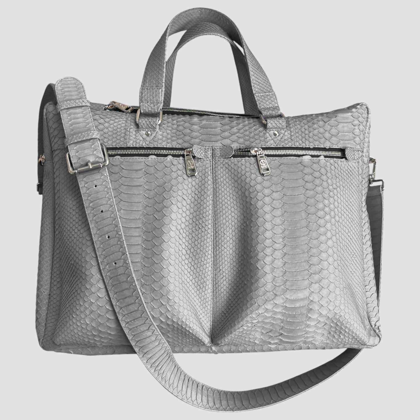 Python leather briefcase