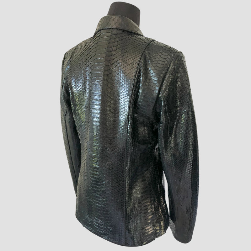Python leather blazer jacket