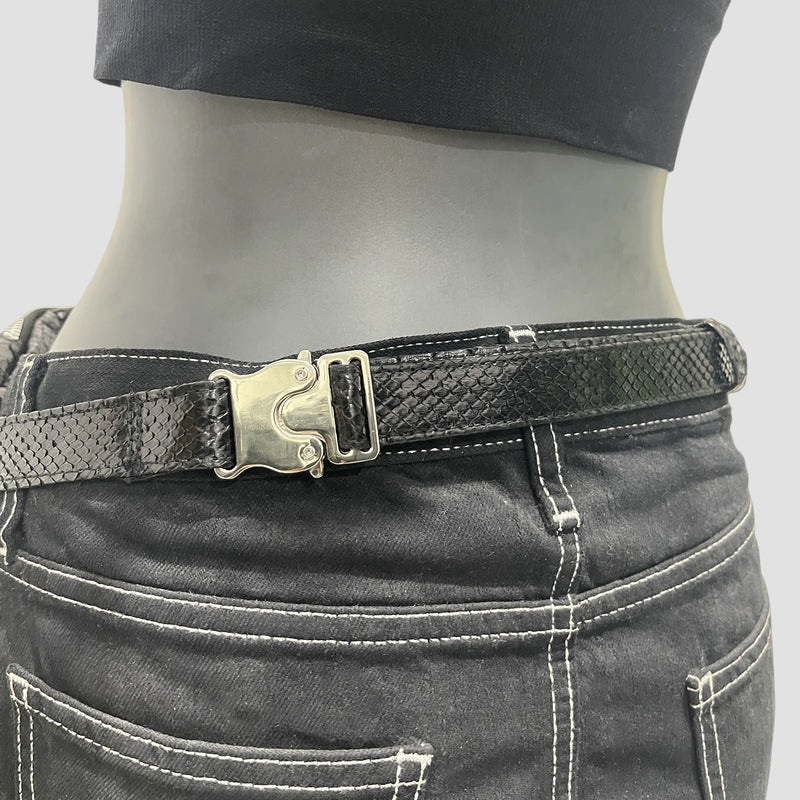 Python leather belt bag